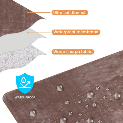 PETTOM Hundedecke Wasserdicht, Hundedecke Flauschig aus Sherpa Fleece, Hunde Decke Sofaschutz, Katze