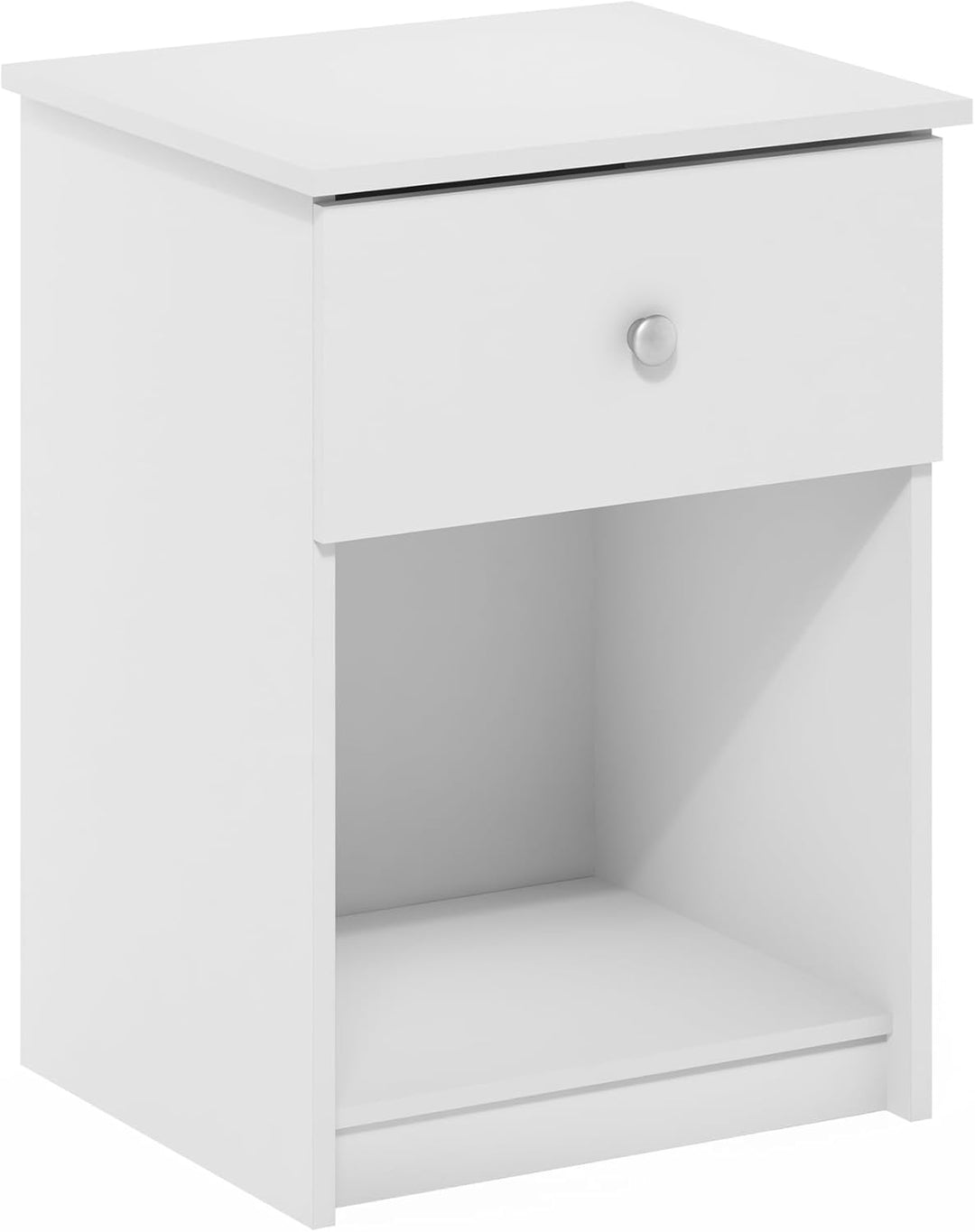 FURINNO Lucca Nachttisch, Weiss, 1 Stück Weiss 1-Pack, Weiss 1-Pack