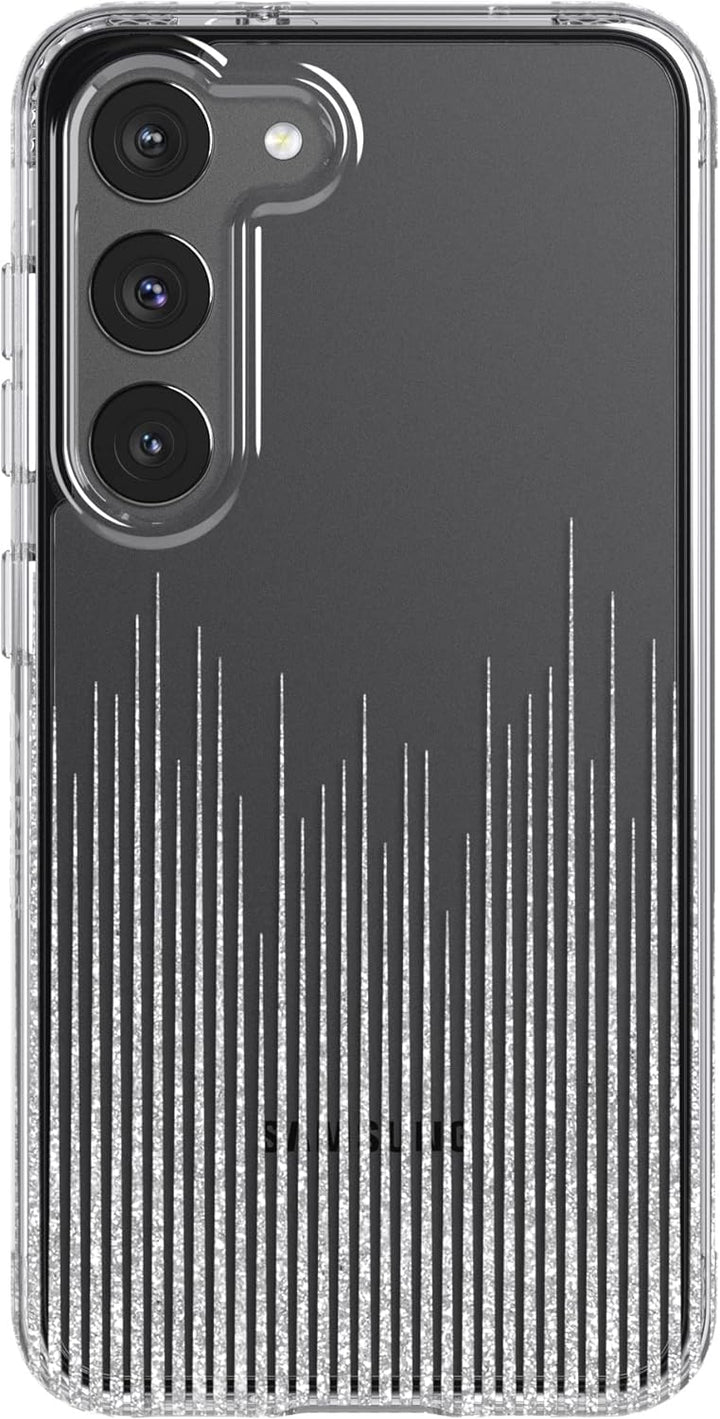 Tech 21 Evo Sparkle Schutzhülle für Samsung Galaxy S23 – Sparkle Rain Kratzfeste Handyhülle mit 3,6