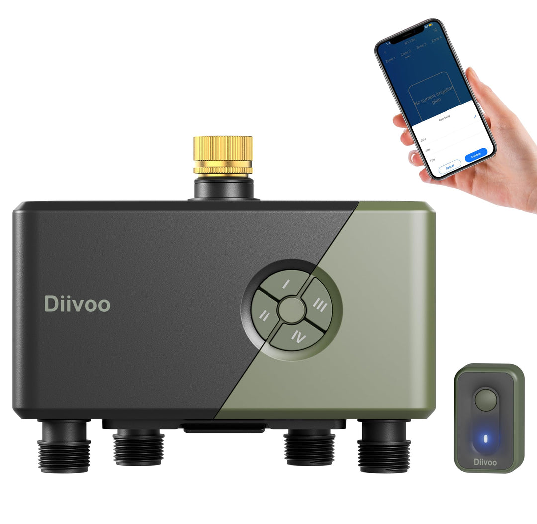 Diivoo Bewässerungscomputer mit 60M RFID-Technologie WLAN Zeitschaltuhren Automatische Bewässerung 4