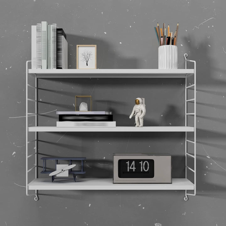 [en.casa] Modulares Wandregal Strängnäs 3er Set Metallregal Weiss Hängeregal mit 3 Regalböden Badreg