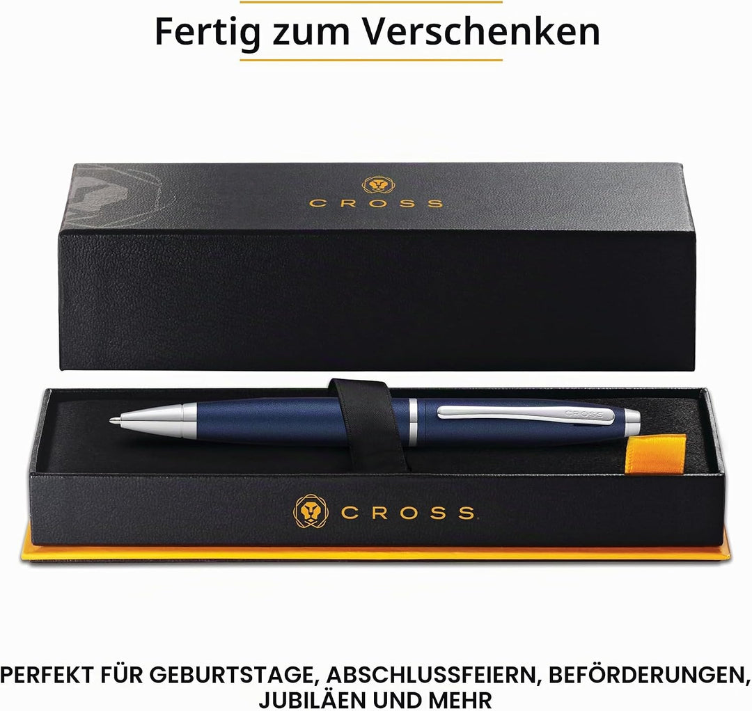 Cross Calais Kugelschreiber (Drehmechanik, Strichstärke M, Schreibfarbe: schwarz, inkl. Geschenkbox)