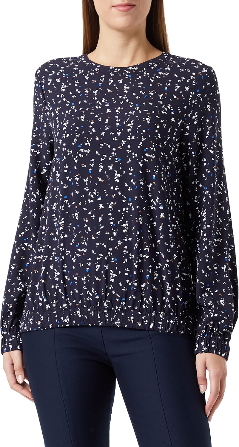 s.Oliver Damen Blusen Langarm 34 Blau|mehrfarbig 59a1, 34 Blau|mehrfarbig 59a1