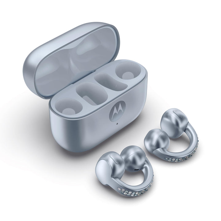 Motorola Moto Buds Loop Feat. Sound by Bose (Open-Ear-Earbuds, BT 5.4, kristallklarer Sound, Geräusc