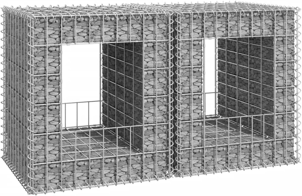 WIFESE 2 Stück Gabionensäulen 50x50x60 cm Steinkorb Gabione Gabionenkorb Pflanzkasten Gabionen Hochb