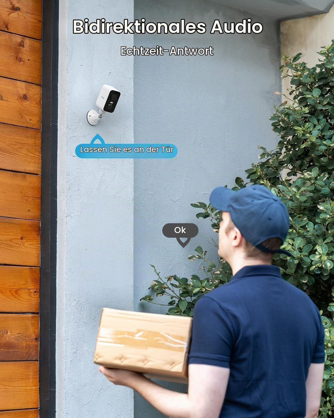 ieGeek 2K Überwachungskamera Aussen Akku mit Magnetische Montage, WLAN Kabellose Überwachungskamera