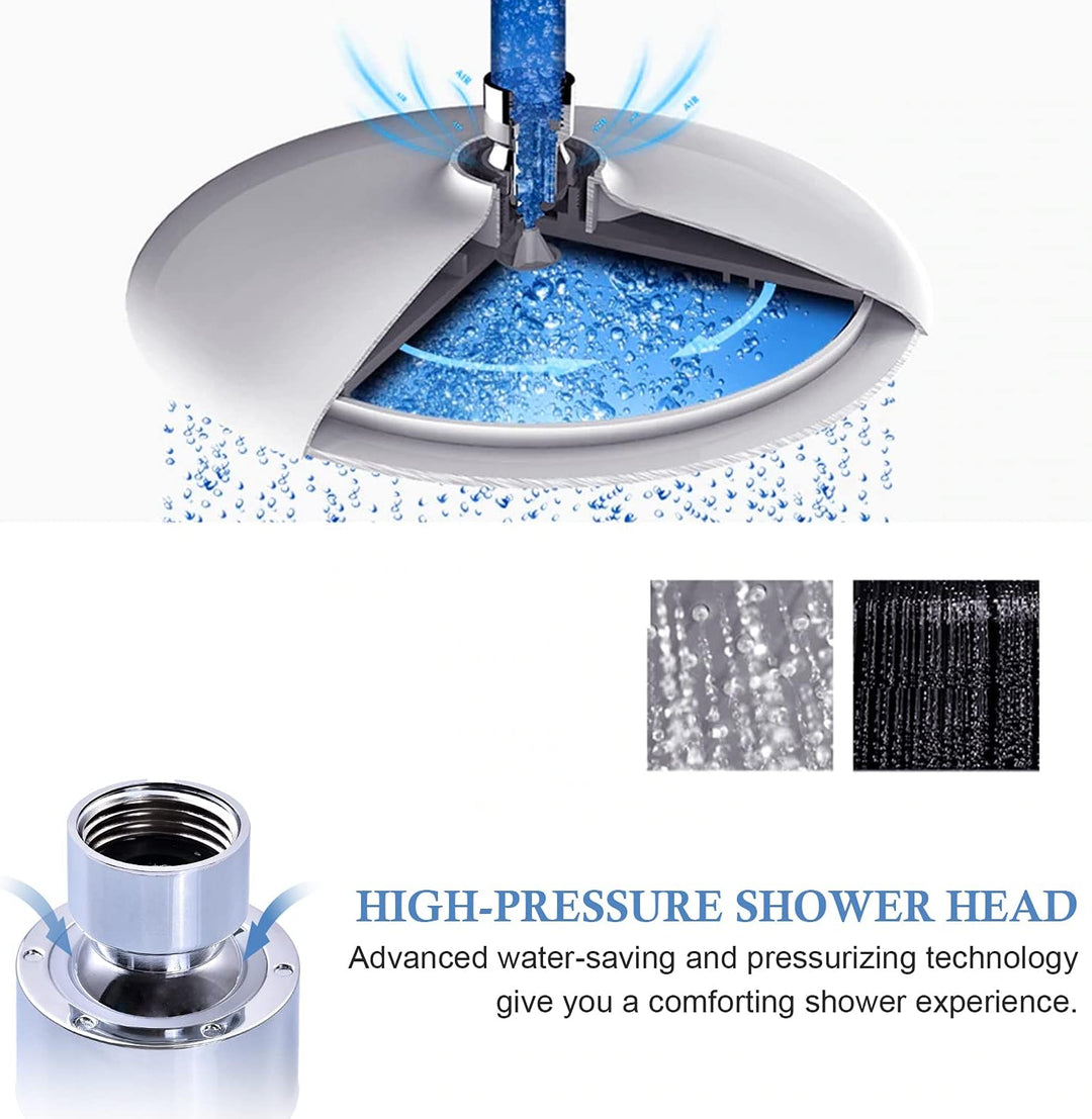 AiQInu 8 Zoll Runder Duschkopf Regendusche, Durchmesser 20cm &amp; Duschkopf Wassersparend 7,5L/Min,YEAU