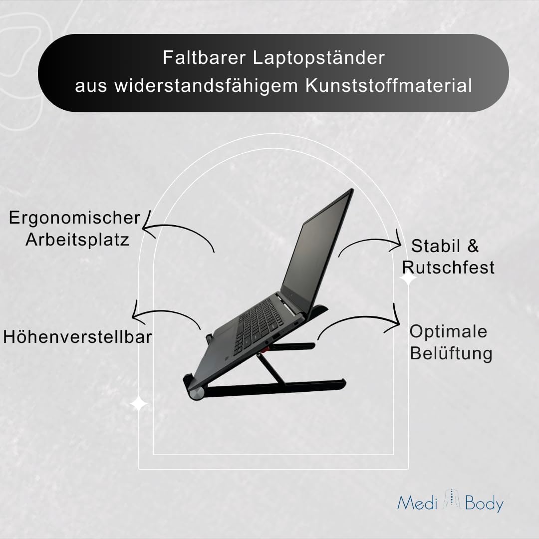 Laptopständer höhenverstellbar & faltbar – ergonomischer Notebookständer für Schreibtisch und Homeof