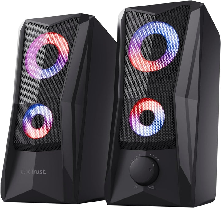 Trust Gaming GXT 606B Javv 2.0 PC Lautsprecher mit RGB LED Beleuchtung, 12W (6W RMS), USB-Betrieb, K