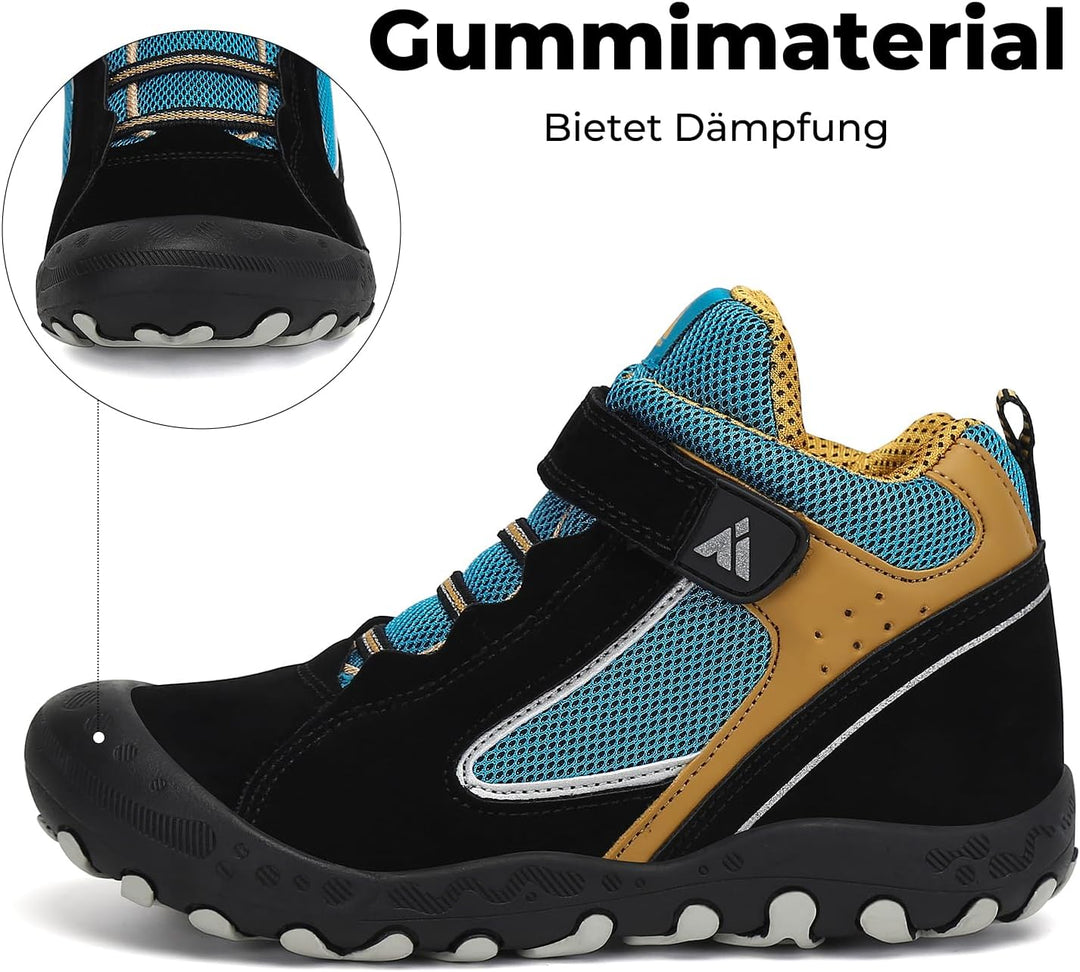 Mishansha Kinder Wanderschuhe Trekking Wanderstiefel Outdoor Trekkingschuhe 32 EU Verkehr Schwarz, 3