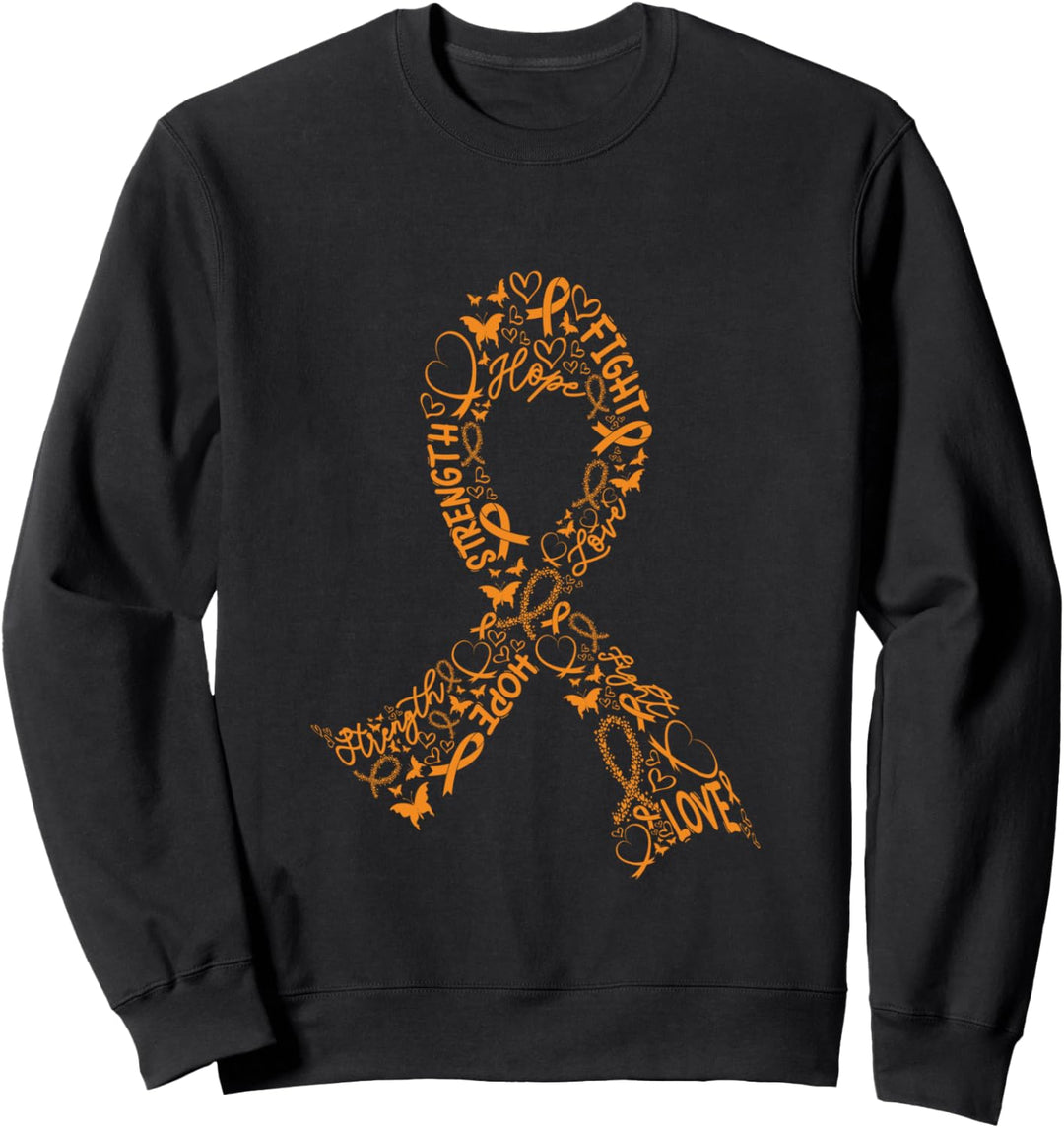 Nierenkrebs-Krieger Orange Ribbon Awareness Geschenk Sweatshirt