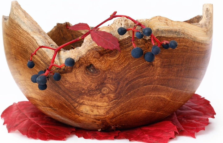 Windalf Rustikale Teakschale NAMIA Ø 20 cm Naturschale Obstschale Handarbeit aus Wurzelholz