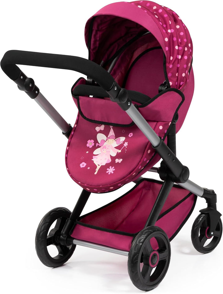 Bayer Design 17067AA Puppenwagen Xeo mit Tasche, höhenverstellbarer Griff, Schwenkschieber, wandelba