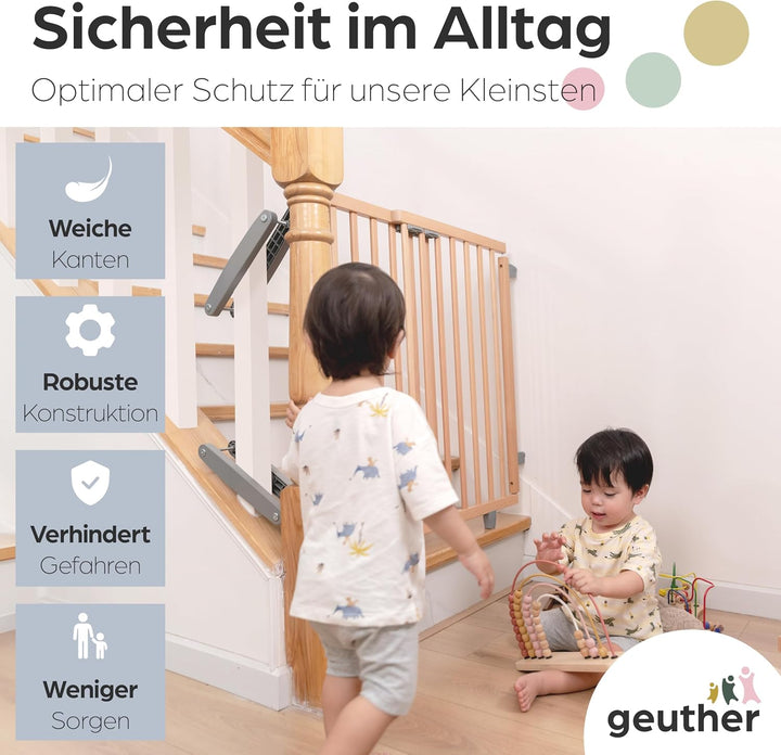 Geuther Treppenschutzgitter Plus - Absperrgitter zur Verhinderung von Stürzen von der Treppe -Verste