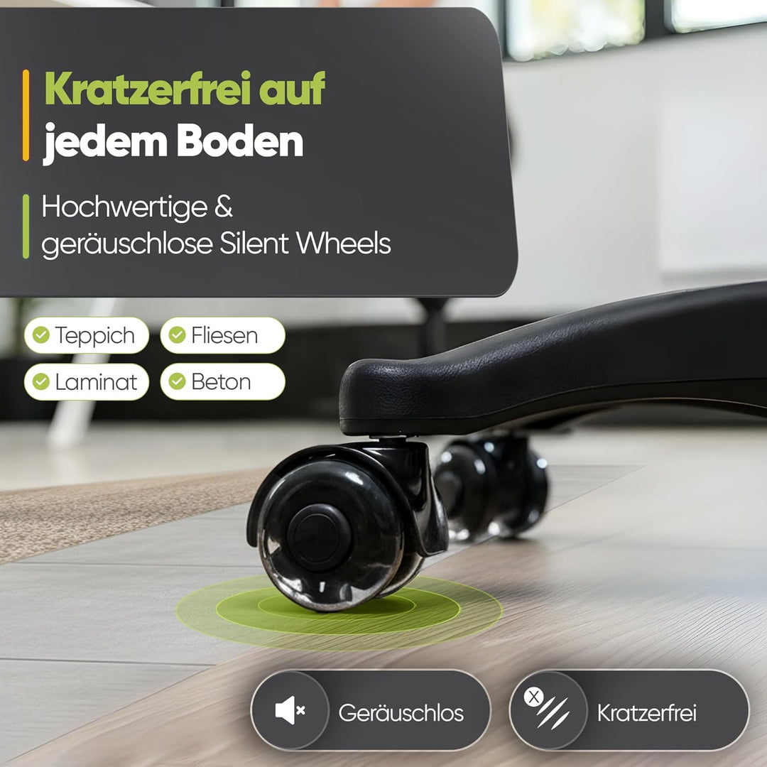 Bürohocker Ergonomisch [TESTSIEGER] Rollhocker Sitzhocker Höhenverstellbar [48-68cm] Ergonomischer H