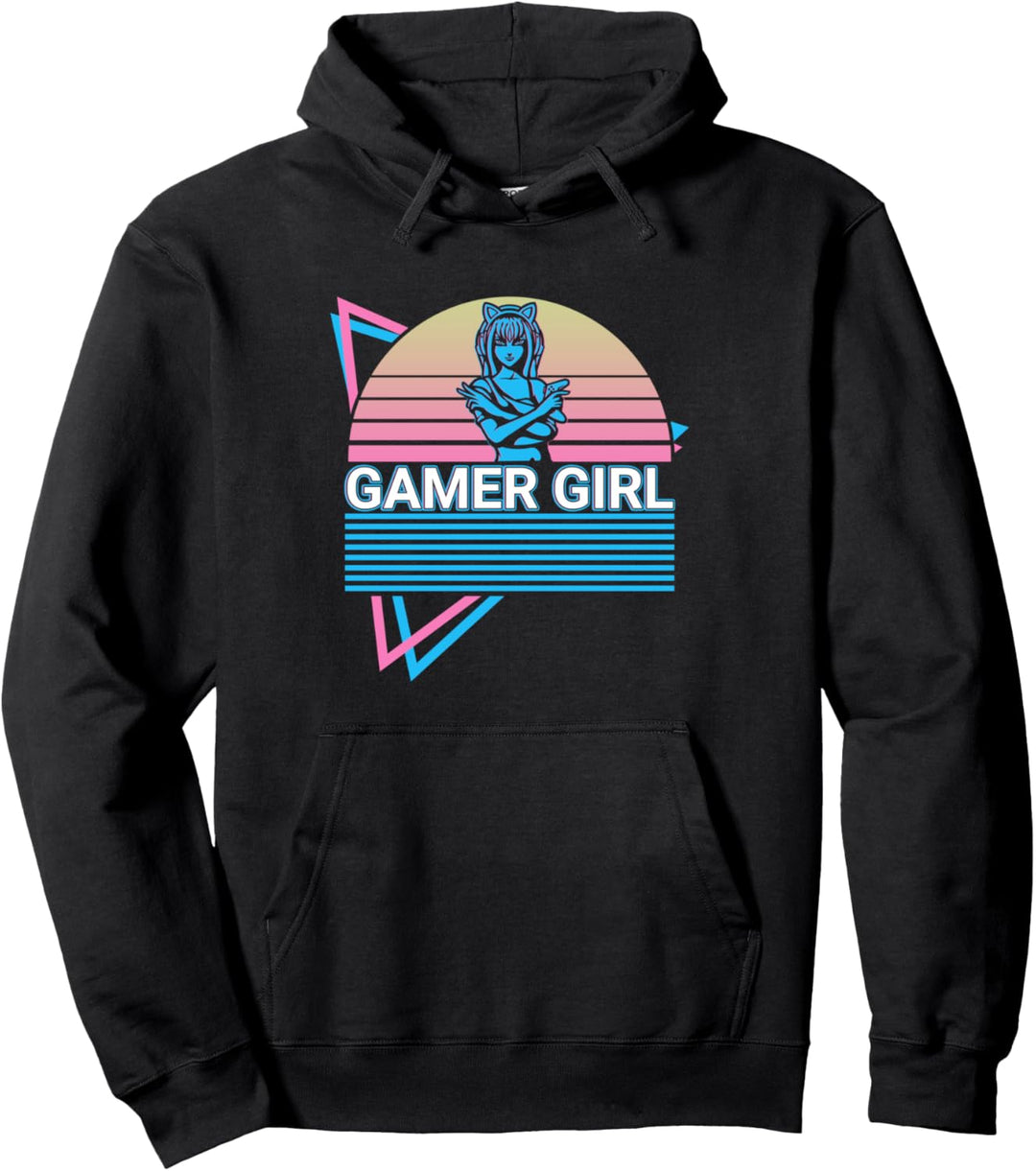 Gamer Girl Retro Pullover Hoodie