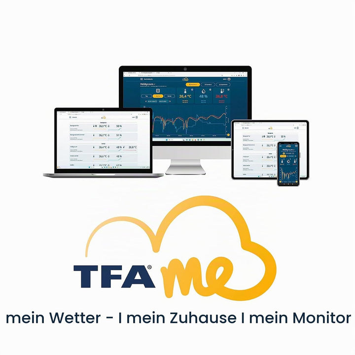 TFA Dostmann WLAN Design Wetterstation TFA.me ID-04, 35.8102, Profi-Wettervorhersage durch wetter.co