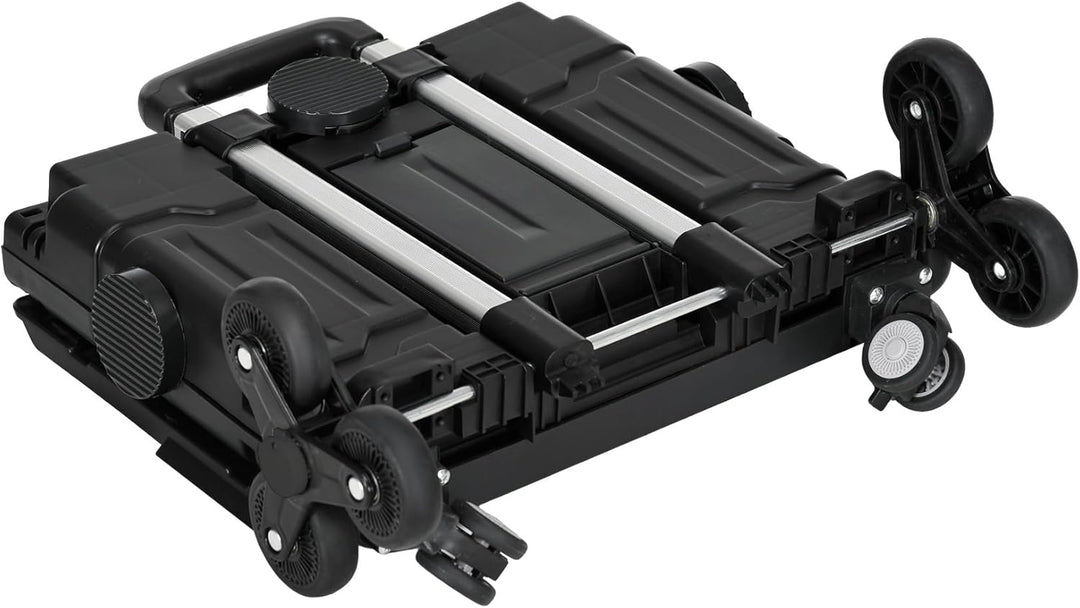 HOMCOM Einkaufstrolley klappbar Treppensteiger mit Rollen Deckel Teleskopgriff Einkaufswagen Trolley