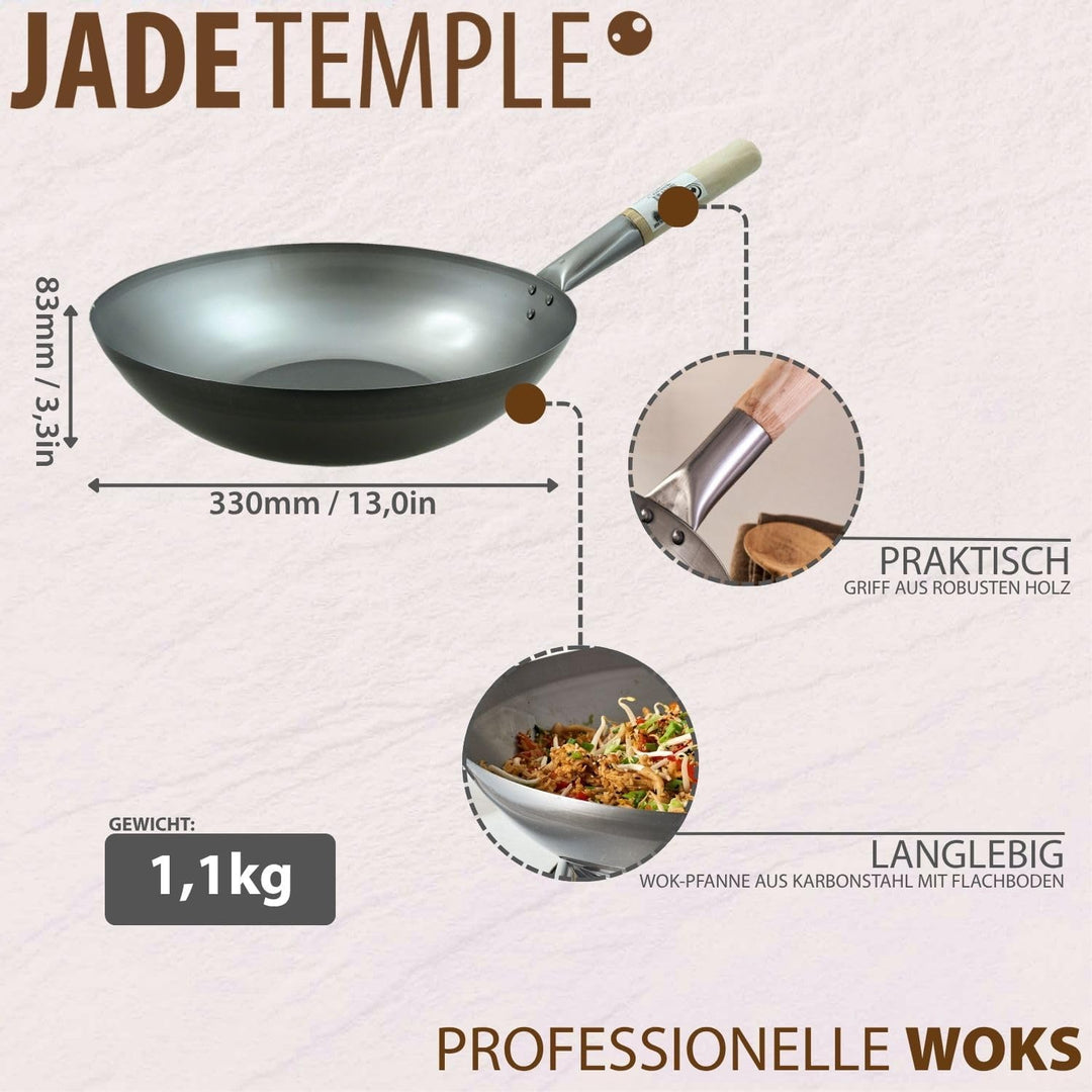 JADE TEMPLE 17285 Wok, Eisenpfanne,grau 20 x 53 x 33 cm