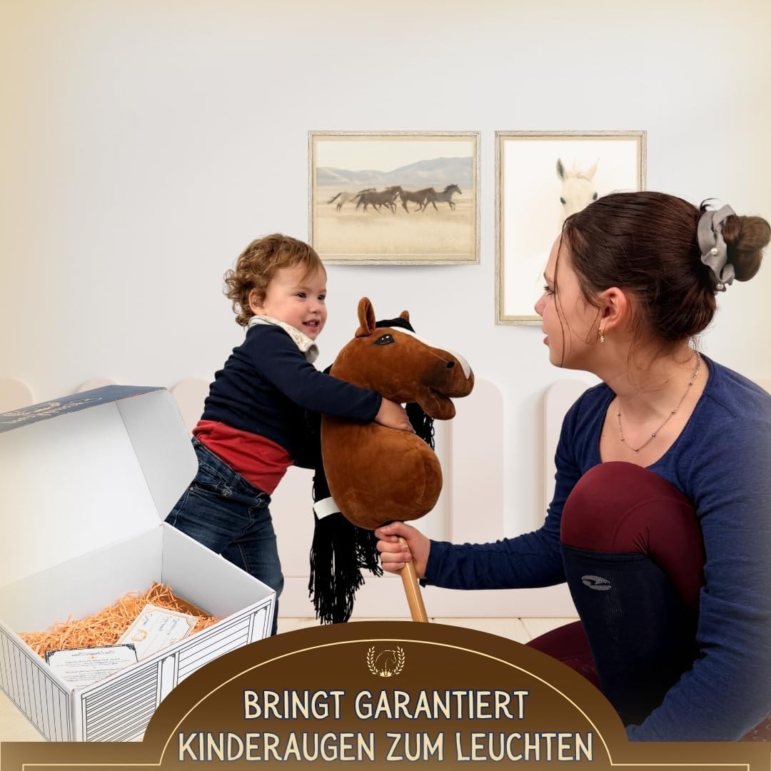 Hobby Horse Pferd -A3- Premium Steckenpferd mit Zubehör für Hobby Horsing: Pferde Spielzeug Set mit