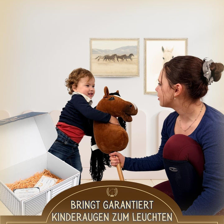 Hobby Horse Pferd -A3- Premium Steckenpferd mit Zubehör für Hobby Horsing: Pferde Spielzeug Set mit