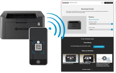 Kyocera Klimaschutz-System PA2001w WLan Monochrome-Laserdrucker. 20 Seiten A4 pro Minute. Schwarz-We