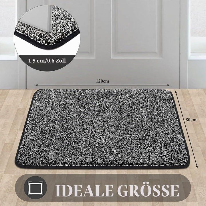 Pauwer Gross 80 x 120 cm Fussmatte Rutschfester Eingangstürmatte Waschbar strapazierfähiger Schmutzf