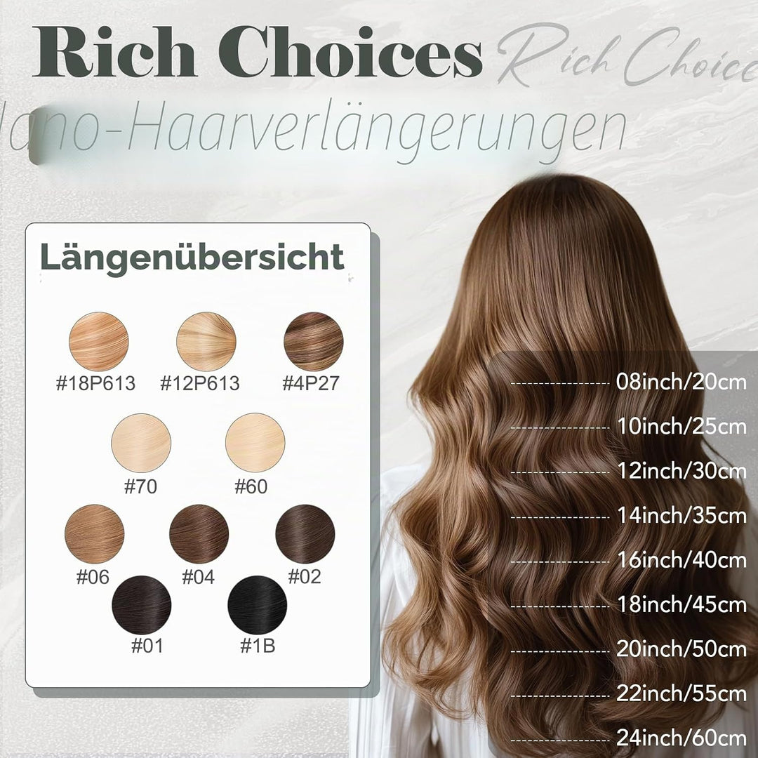 Rich Choices Extensions Echthaar Nano Bondings 35cm 