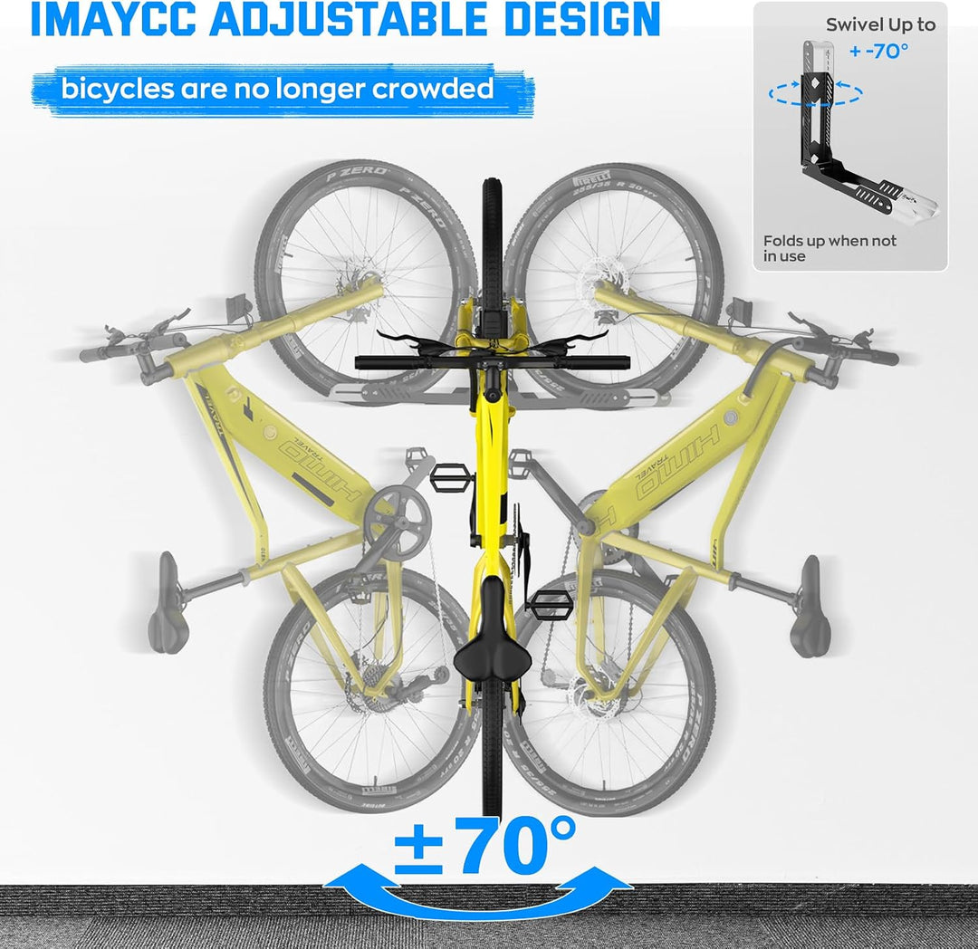 IMAYCC Schwenkbare Fahrrad Wandhalterung, Fahrradhalterung Wand ohne schweres Heben, platzsparender