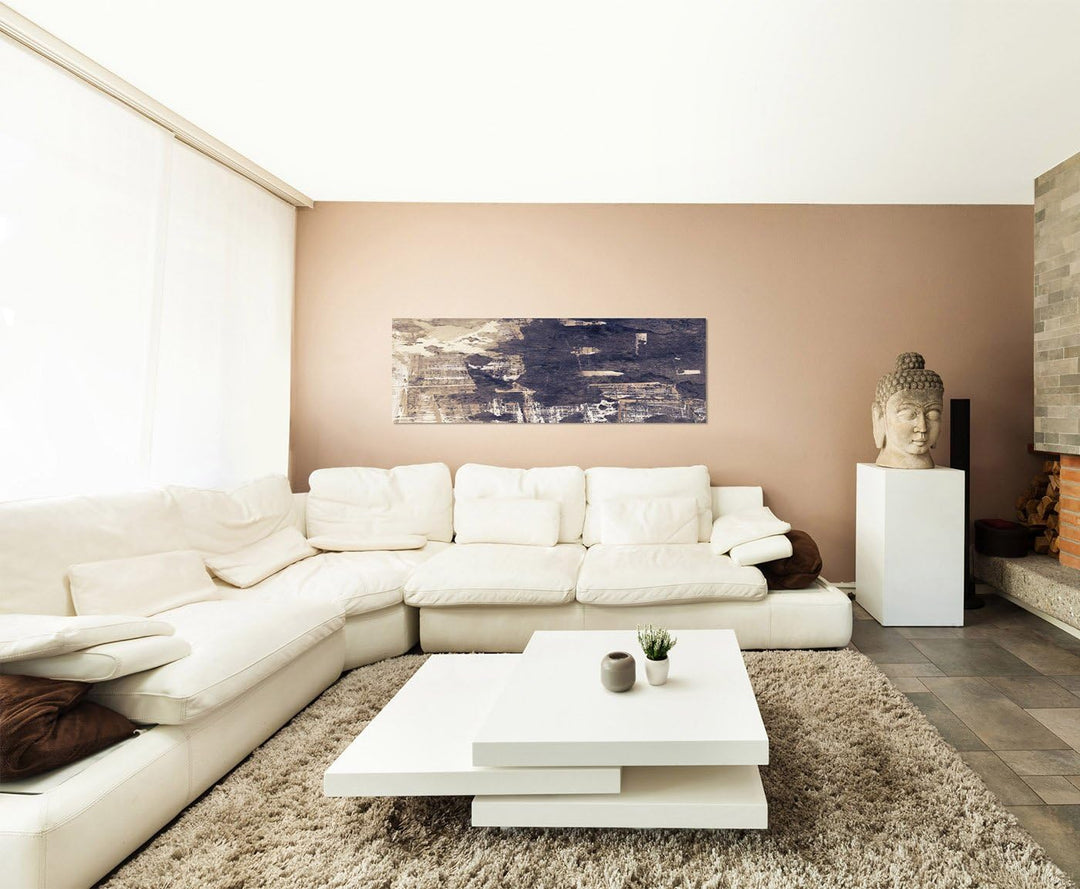 Paul Sinus Art Panoramabild auf Leinwand und Keilrahmen 150x50cm Hintergrund abstrakt alt Grunge Tex