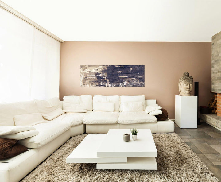 Paul Sinus Art Panoramabild auf Leinwand und Keilrahmen 150x50cm Hintergrund abstrakt alt Grunge Tex