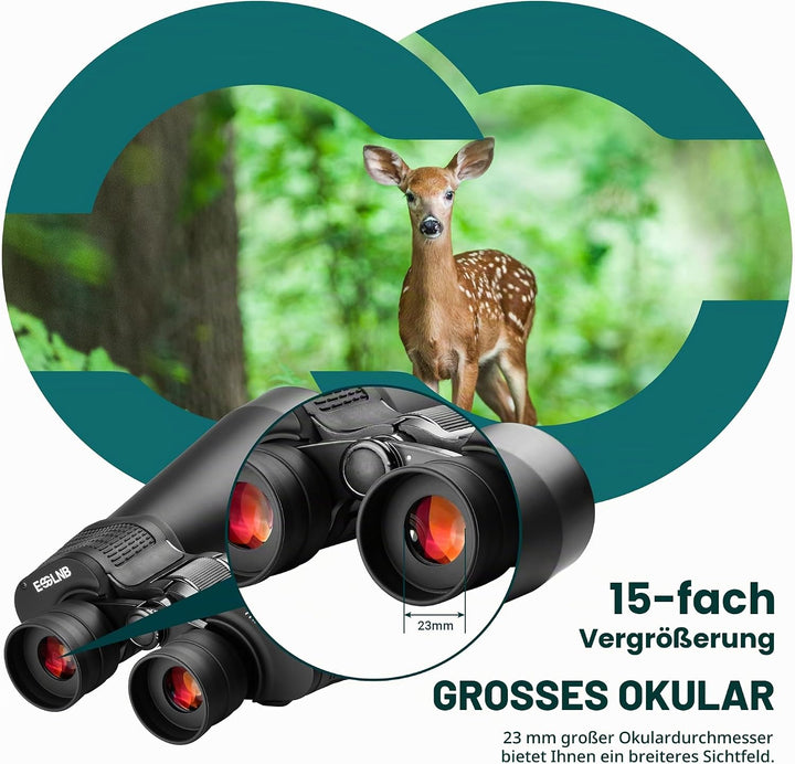 ESSLNB Astronomie Fernglas Gross 15X70 Grossfernglas für Erwachsene mit Handy Adapter Stativadapter