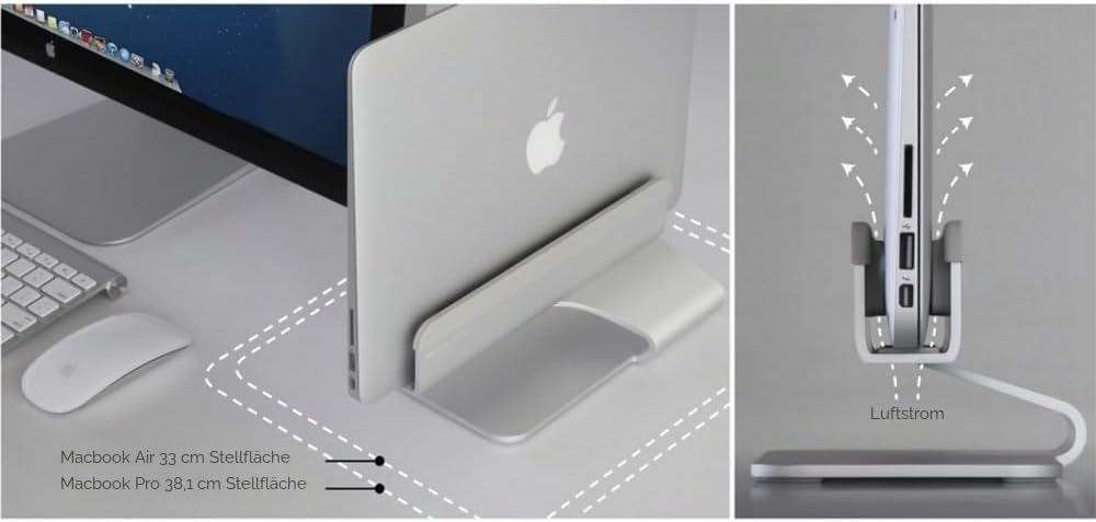Rain Design mTower Vertikale Ständer für MacBook - MacBook Pro - Laptopständer Silber Silver, Silver