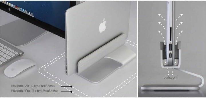 Rain Design mTower Vertikale Ständer für MacBook - MacBook Pro - Laptopständer Silber Silver, Silver