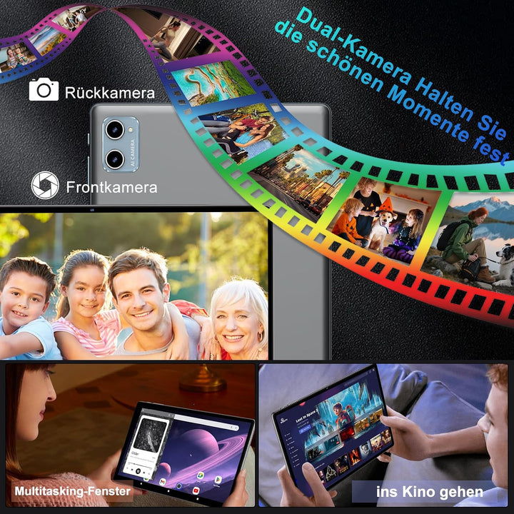 Neueste Tablet 10 Zoll Android mit 20GB RAM+128GB ROM 1TB TF, WiFi 6, Bluetooth 5.0, 6000mAh, Dual C