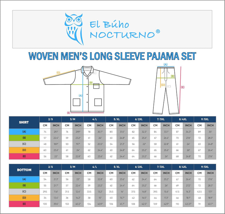 El Búho Nocturno Schlafanzug Herren Lang Baumwolle Pyjama Für Herren Klassisch Revers Knopfjacke Kar