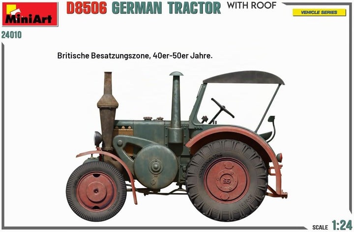 Mini Art 24010 1:24 Dt. Traktor D8506 m. Kabinendach - originalgetreue Nachbildung, Modellbau, Plast