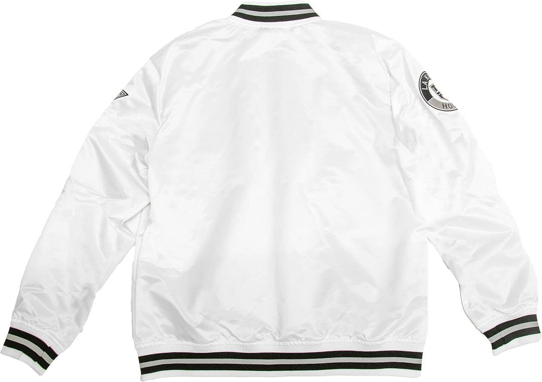 Mitchell & Ness NBA Hometown LW Satin Jacket, White M White, Los Angeles Kings, M White, Los Angeles