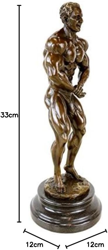 Kunst & Ambiente - Bodybuilder Figur Arni aus Bronze - Trophäe - Pokal - signiert Milo - Bodybuildin