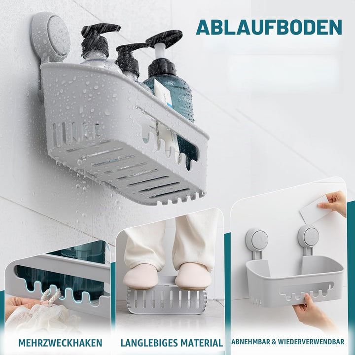 TAILI Duschablage Saugnapf ohne Bohren Duschorganizer Duschregal Saugnäpfe Duschgel Halterung Abnehm