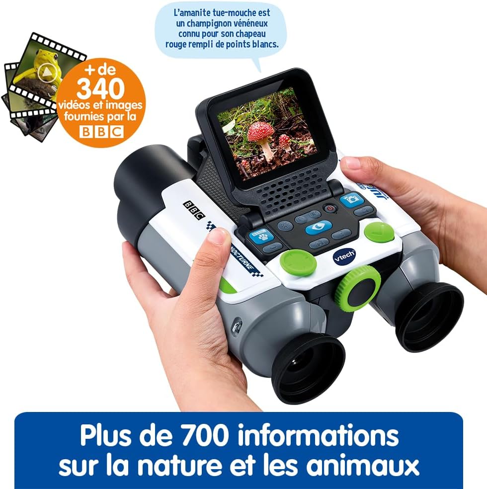 VTech Genius XL Interaktives Video-Fernglas für Kinder, 10 x 21 cm, mit Farbdisplay, Fotos und Video