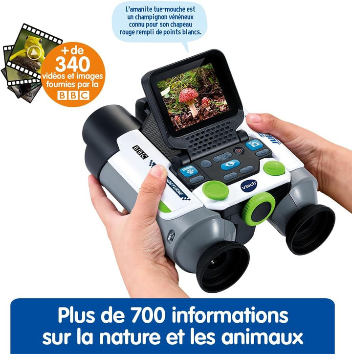VTech Genius XL Interaktives Video-Fernglas für Kinder, 10 x 21 cm, mit Farbdisplay, Fotos und Video