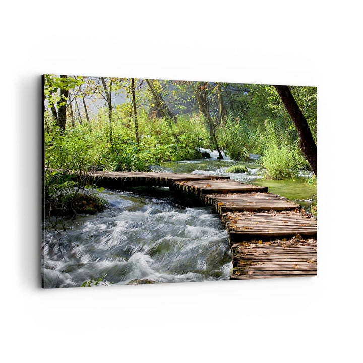 ARTTOR Bilder auf Leinwand 100x70cm Leinwandbild Park natur grün bäume Gross Wanddeko Bild Schlafzim