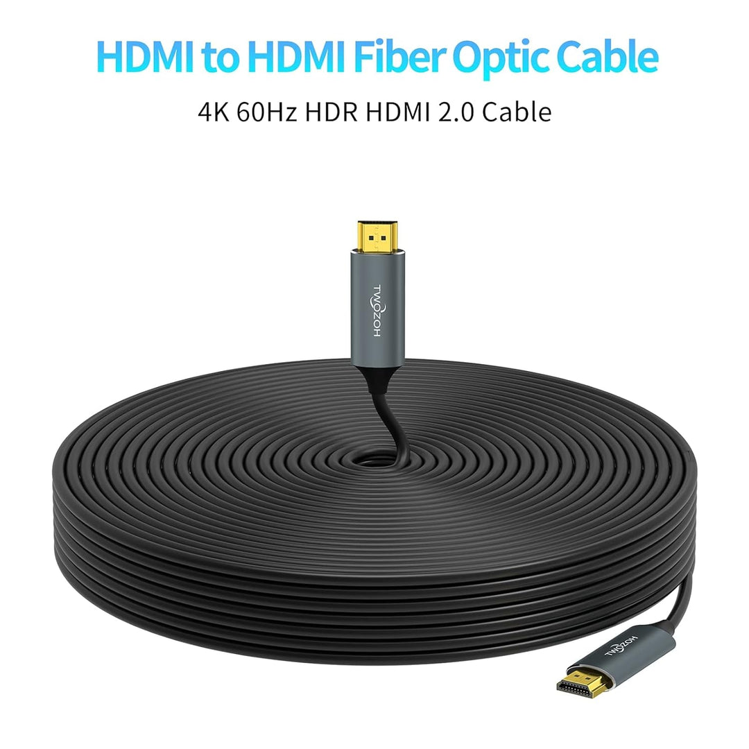 Twozoh HDMI Glasfaser Kabel 10M, HDMI Optisches Kabel 2.0 4K/60Hz (4:4:4 HDR10 HDCP2.2) 1440p 144Hz