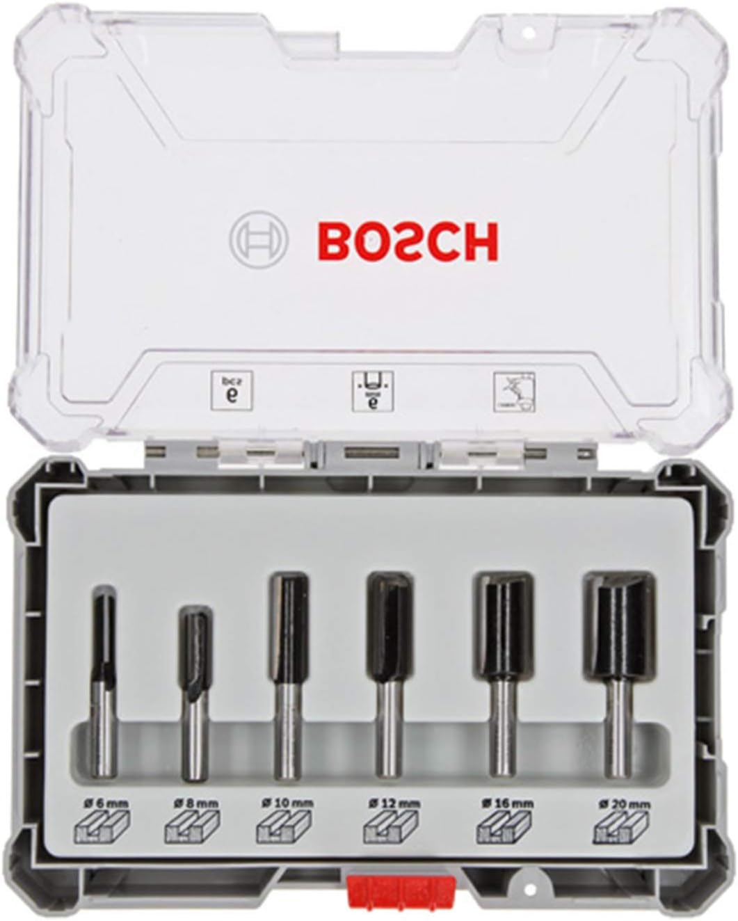 Bosch Professional 6tlg. Nutfräser Set (für Holz, für Oberfräsen mit 6 mm Schaft) 6 tlg. | Nutfräser