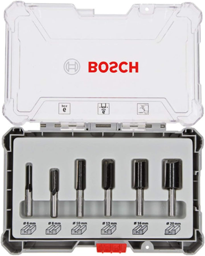 Bosch Professional 6tlg. Nutfräser Set (für Holz, für Oberfräsen mit 6 mm Schaft) 6 tlg. | Nutfräser