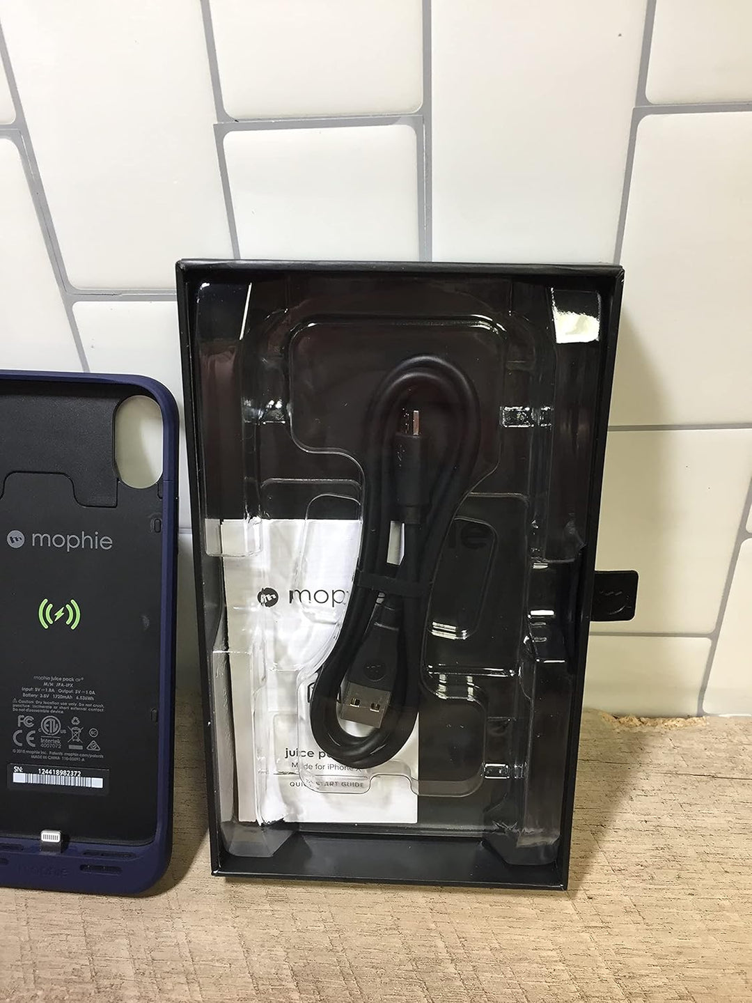 Mophie Juice Pack Wireless - Qi Wireless Charging - Schutzhülle für Apple iPhone X - Blau (401002006