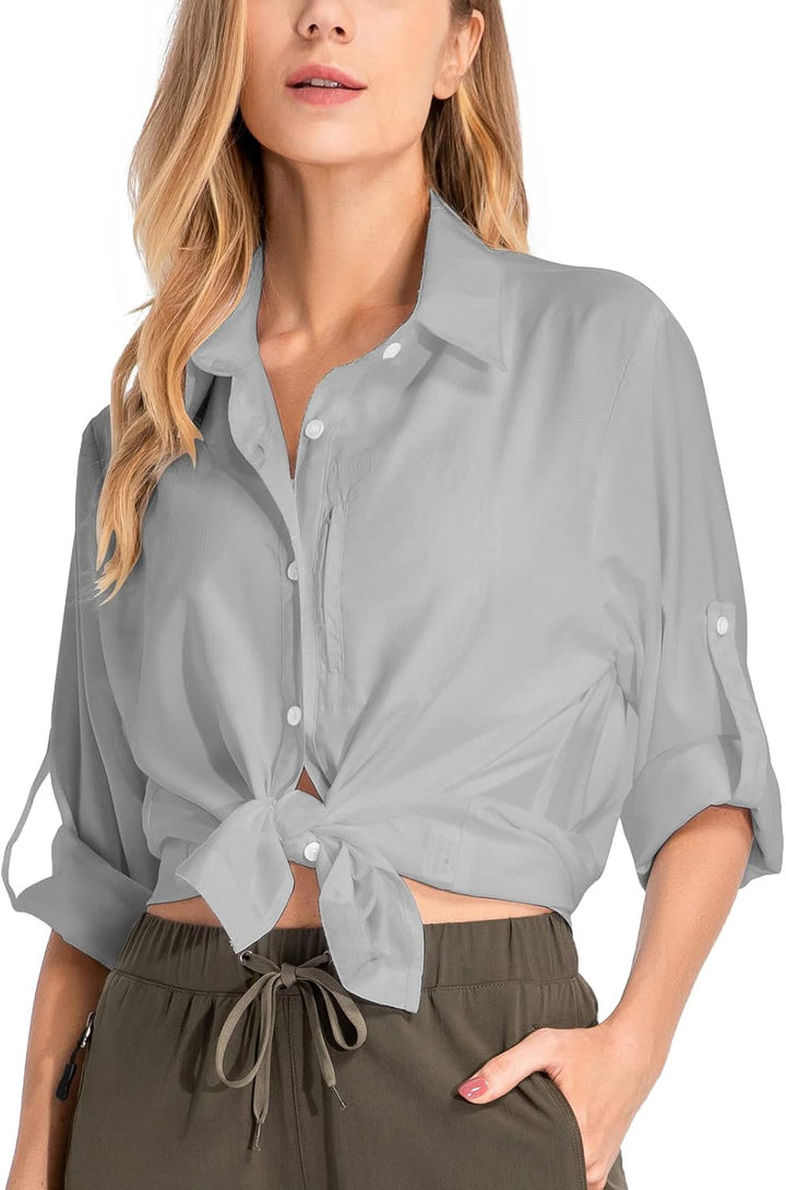 yeyity Damen Hemdbluse UV Schutz Langarmshirt Damen Schnell Trocknende Sport Shirts Wandershirt Safa