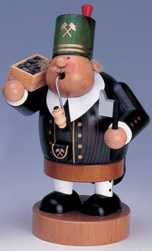 KWO Olbernhau Räuchermann Bergmann, 18 cm, Holz, Mehrfarbig