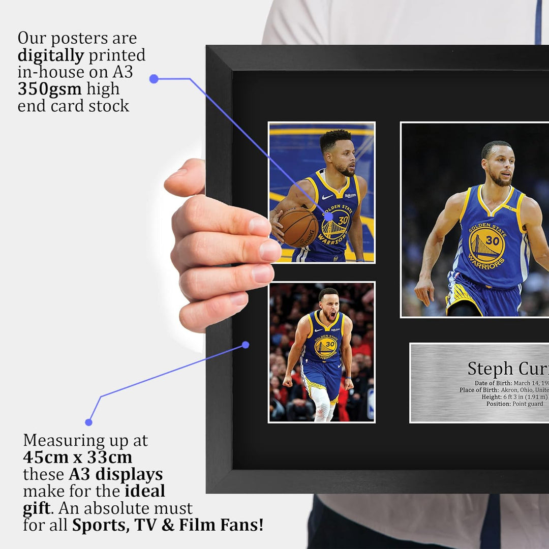 HWC Trading FR A3 Steph Curry Golden State Warriors Geschenke Gedruckt, Signiert Autogramm-Präsentat